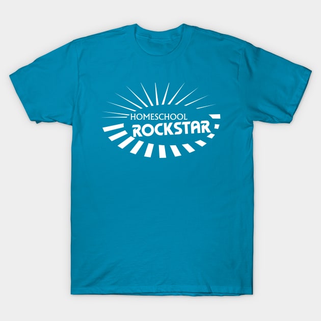 Homeschool Rockstar (White) T-Shirt by MrPandaDesigns